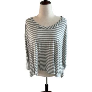 Hard Tail—Gray and Off White 3/4 Raglan Sleeve Slub T-Large